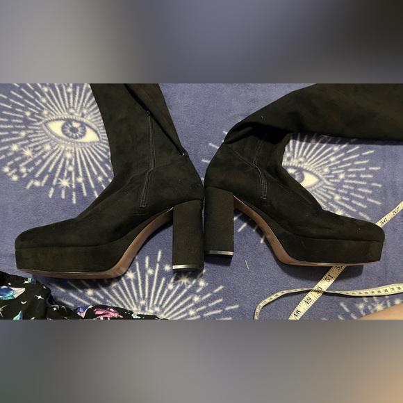 Mix no 6 over the knee black Effie chunky boot sz 9 suede like platform tall - Picture 9 of 14